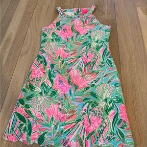 Lilly Pulitzer Tropical Floral Kids Dress - Pink and Green